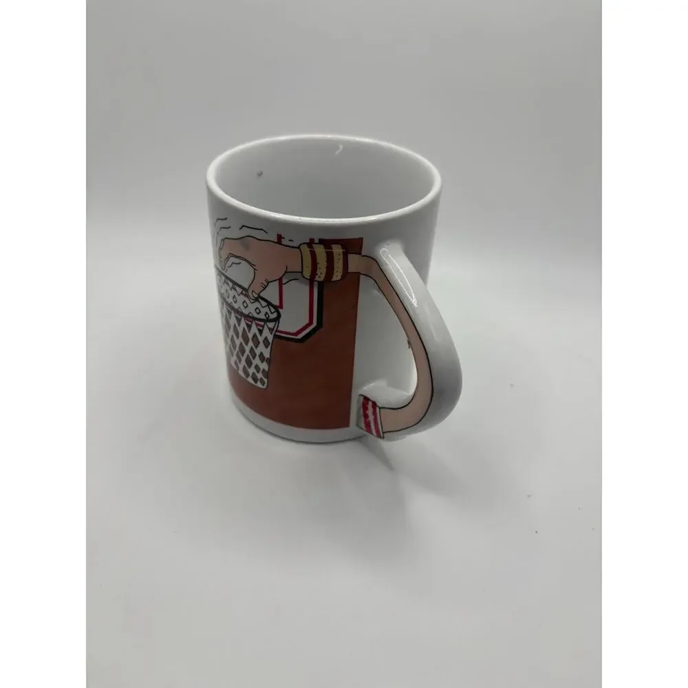 Very Unique Basketball Coffee Mug handle is the arm dunking basketball
